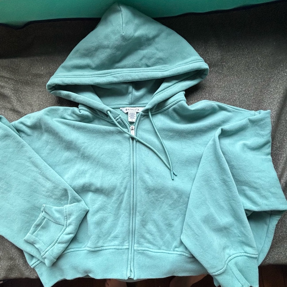 Athleta Green Zip-Up Hoodie